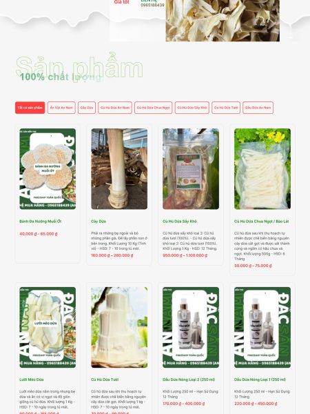 Sản phẩm Dừa An Nam