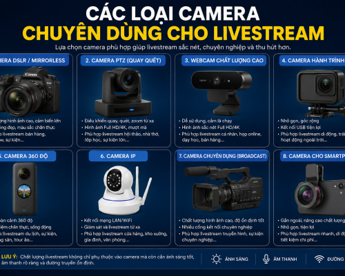 Các loại camera chuyên dùng cho livestream