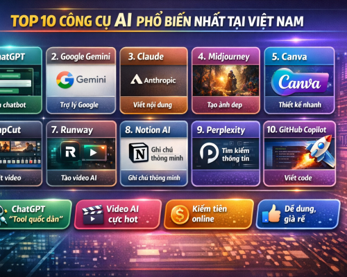 Top 10 công cụ AI phổ biến nhất tại VN hiện nay