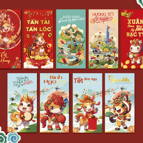 Chia sẻ vector và file in bao lì xì Tết Bính Ngọ 2026