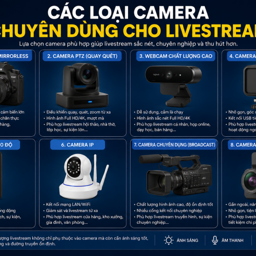 Các loại camera chuyên dùng cho livestream
