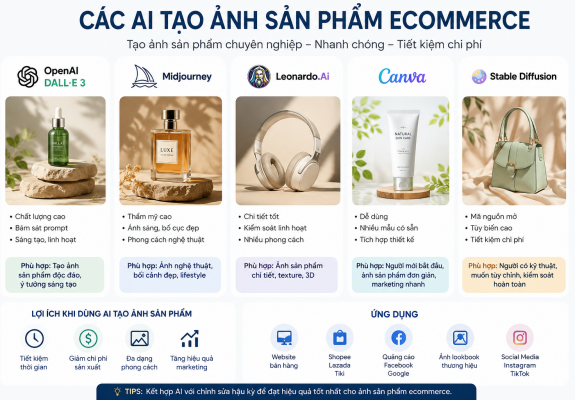 Các AI tạo ảnh sản phẩm ecommerce